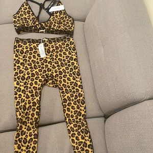 Adam Selman leopard activewear set xxl